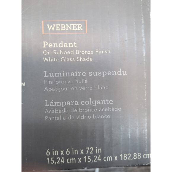 Allen + Roth Webner Pendant Oil Rubbed Bronze White Glass Shade [13] - Picture 4 of 11